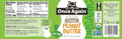 Once Again Organic Creamy Peanut Butter, Kosher