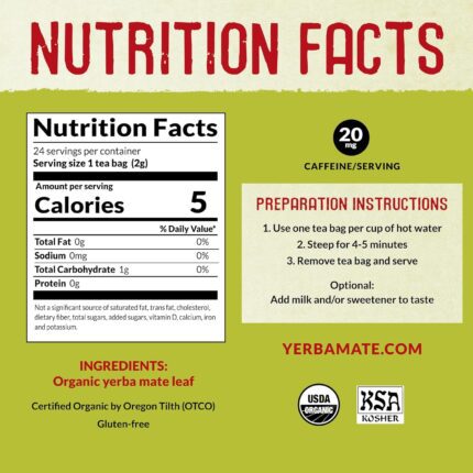 ecoteas organic yerba mate tea bags pack image