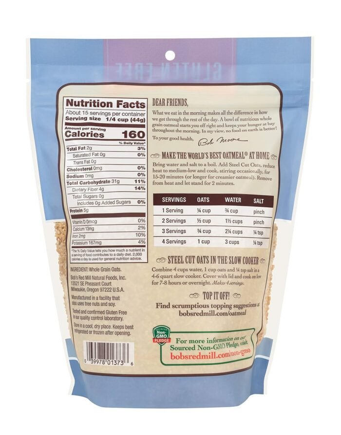 bobs red mill steel cut steel whole grain oats pack image
