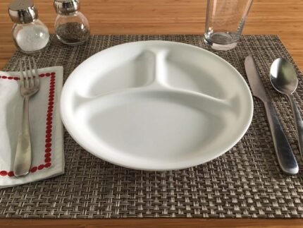 corelle winter frost white divided luncheon plate image
