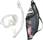 tusa sport mask & snorkel black blue mirrored lens