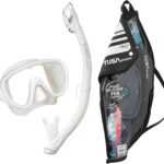 tusa sport mask & snorkel black blue mirrored lens