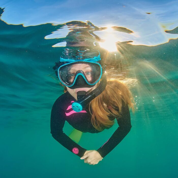 tusa sport mask & snorkel black blue mirrored lens