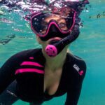 tusa sport mask & snorkel black blue mirrored lens