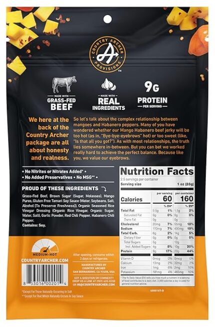country archer mango habanero beef jerky pack image