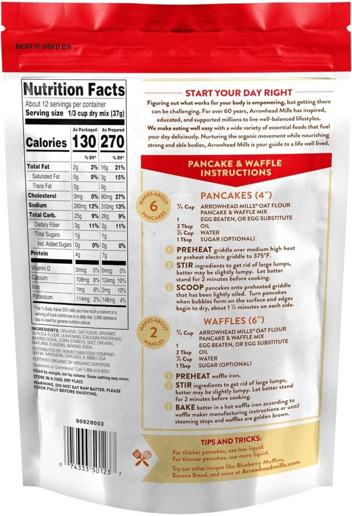 arrowhead mills oat flour pancake & waffle mix