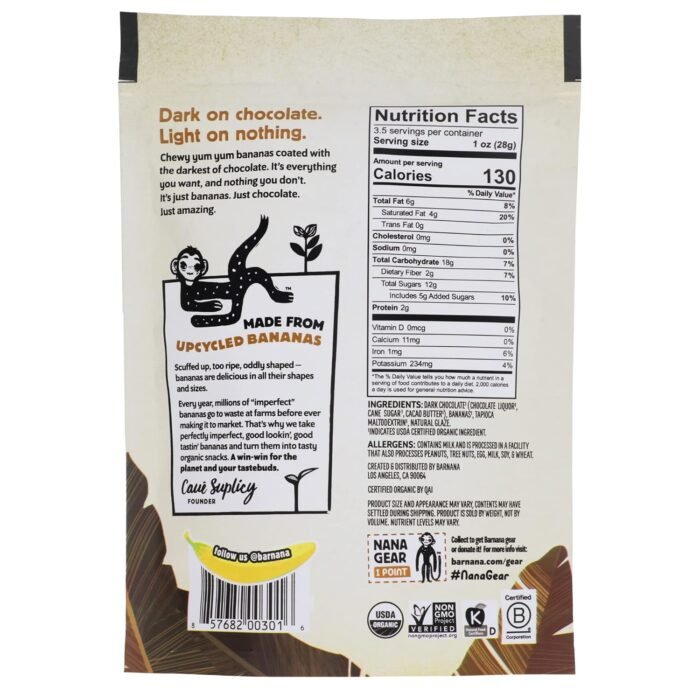 barnana dark chocolate dipped banana bites image