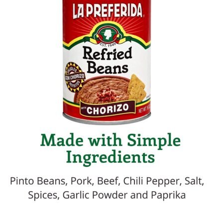 la preferida refried beans chorizo
