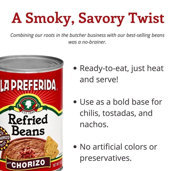 la preferida refried beans chorizo