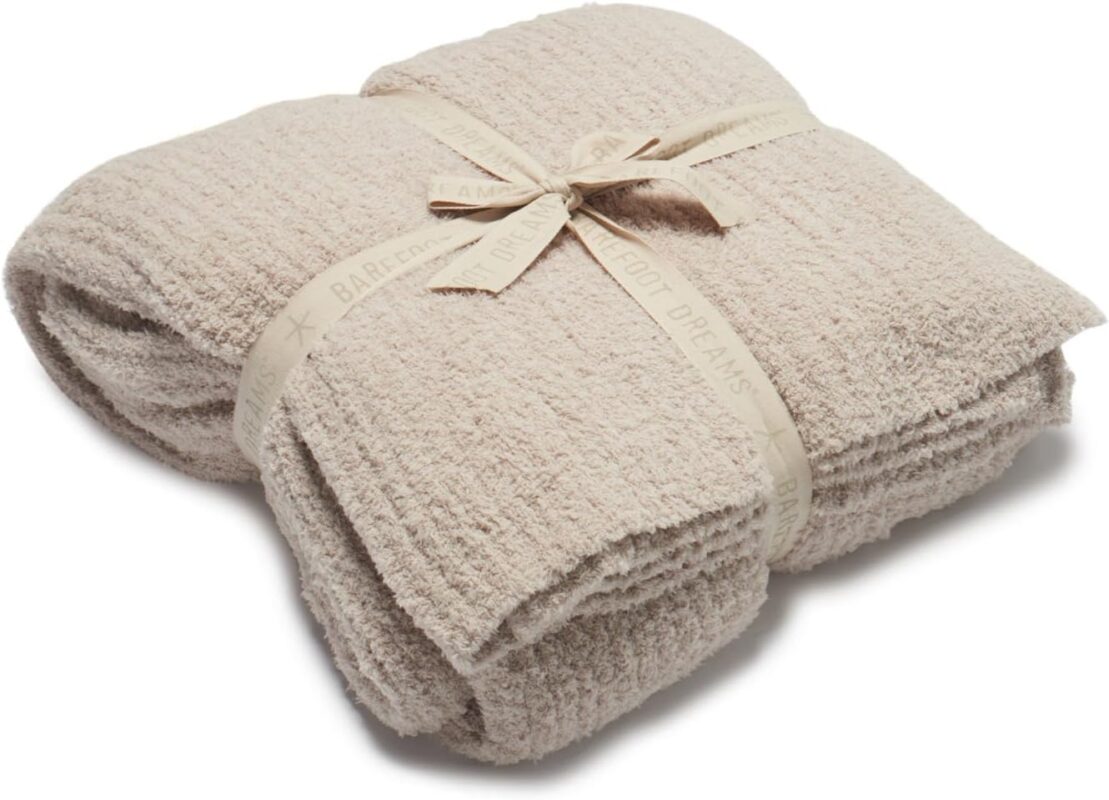 barefoot dreams ribbed bad blanket full queen stone image