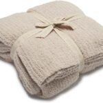 barefoot dreams ribbed bad blanket full queen stone image