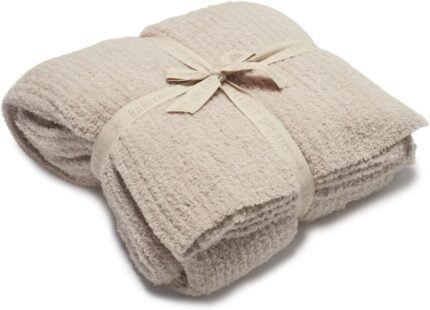 barefoot dreams ribbed bad blanket full queen stone image
