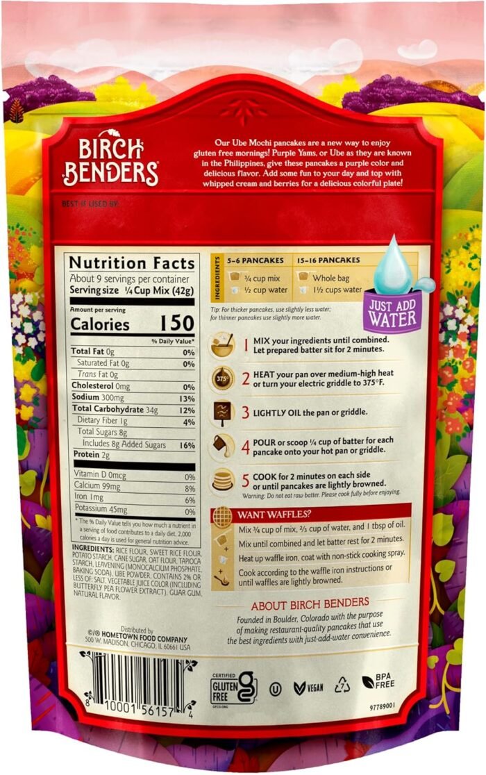 birch benders ube mochi pancake & waffle mix