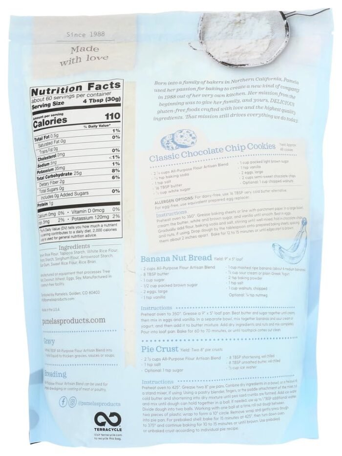 pamelas artisan blend gluten free flour 4 lb image