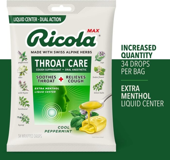 ricola max throat care peppermint drops image