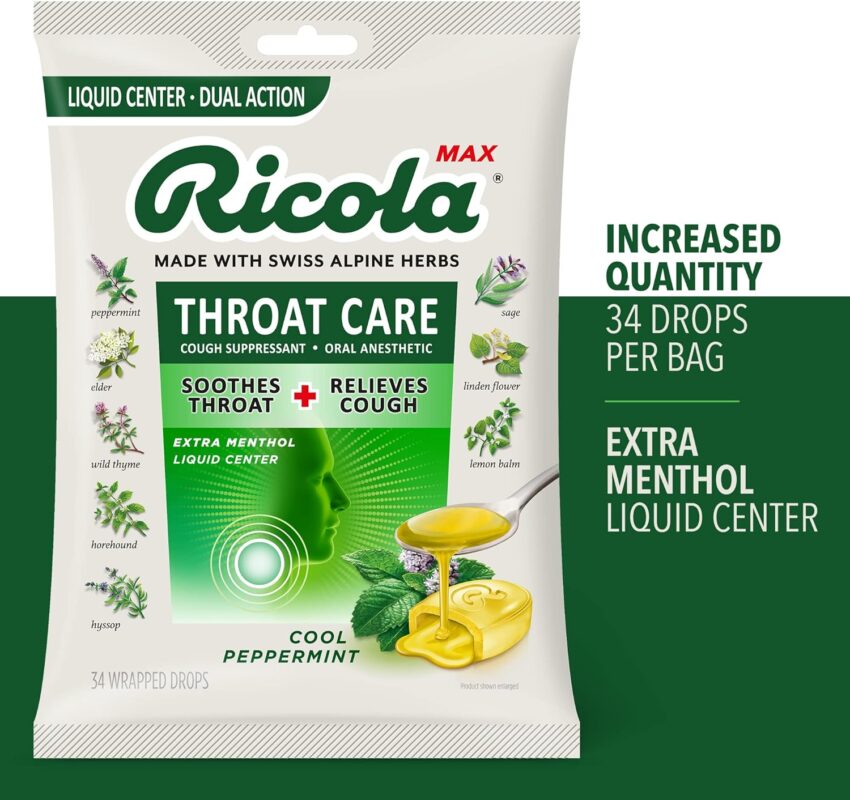ricola max throat care peppermint drops image