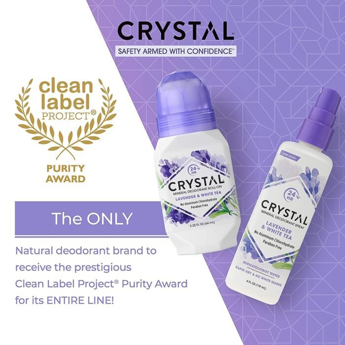crystal lavender & white tea roll on deo image