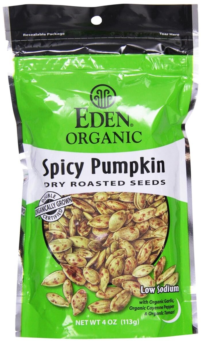 eden organic spicy dry roasted pumpkin seeds image