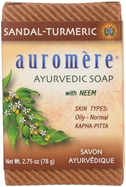 auromere ayurvedic sandal turmeric soap image