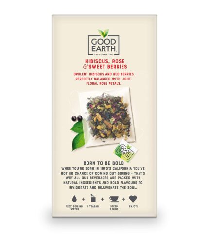 good earth hibiscus rose & sweet berries tea pack