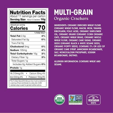 miltons organic multi grain crackers image