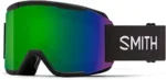 smith squad snow goggles black chromapop sun green