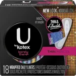 u bu kotex barely there liners light absorbency pack image