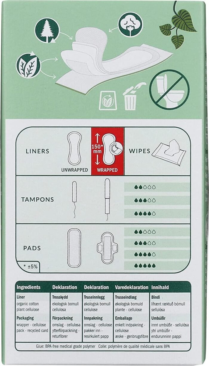 natracare organic & natural panty liners normal pack image