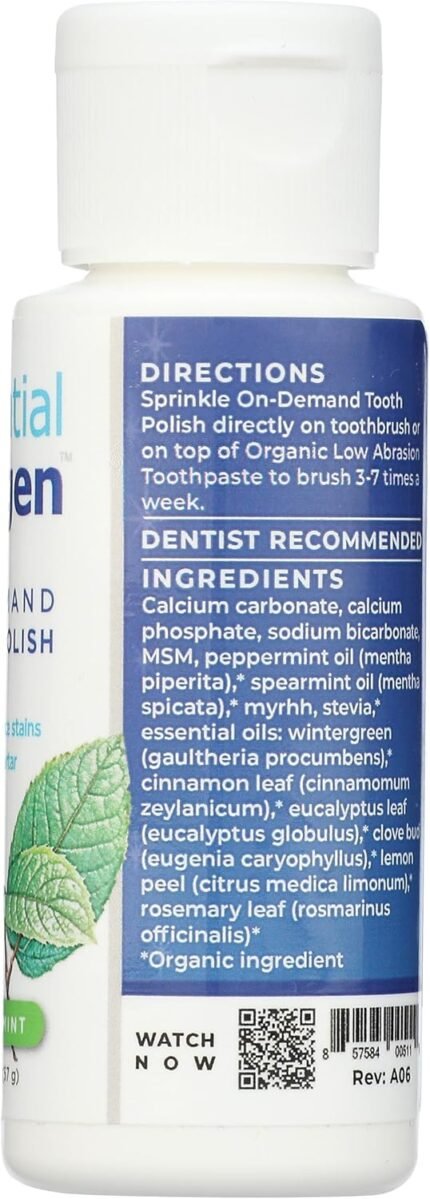 essential oxygen organic mint tooth polish