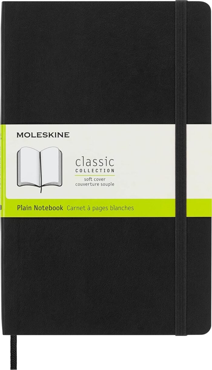 moleskine classic large notebook plain black 192 pages image