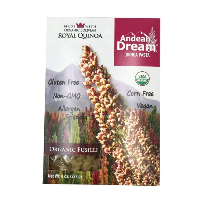 andean dream quinoa organic fusilli pasta pack