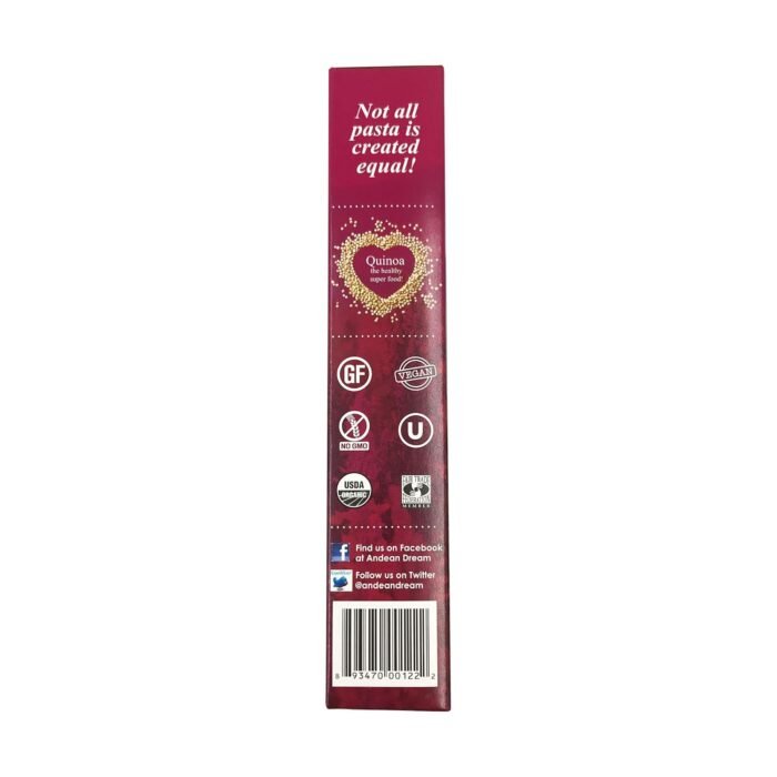 andean dream quinoa organic fusilli pasta pack
