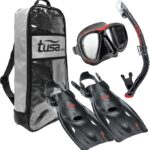 tusa sport adult liberator snorkel mask set black image