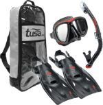 tusa sport adult liberator snorkel mask set black image