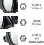 tusa sport adult liberator snorkel mask set black image