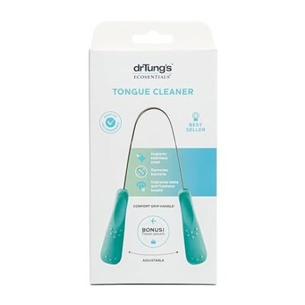 drtungs stainless steel tongue scraper travel pouch image