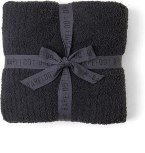 barefoot dreams cozychic throw carbon image