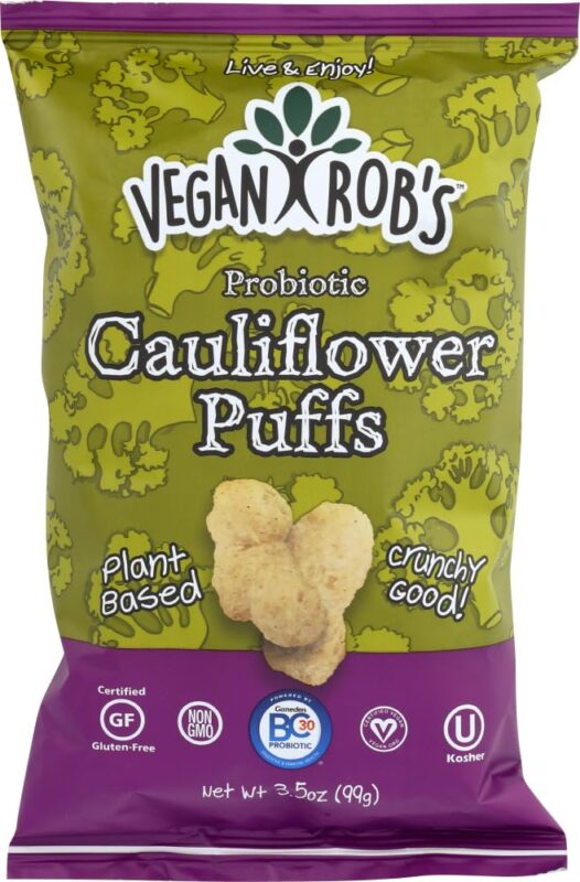 vegan robs cauliflower puffs gluten free kosher pack