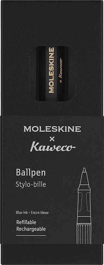 moleskine x kaweco ballpen black w blue ink 10mm