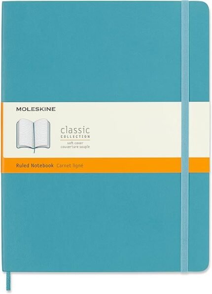 moleskine classic notebook reef blue xl 192 page