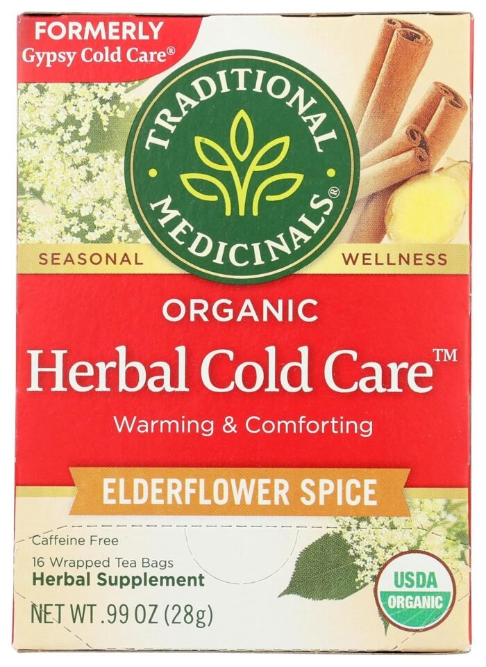 traditional medicinals elderflower spice tea pack