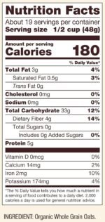bobs red mill organic extra thick rolled oats pack