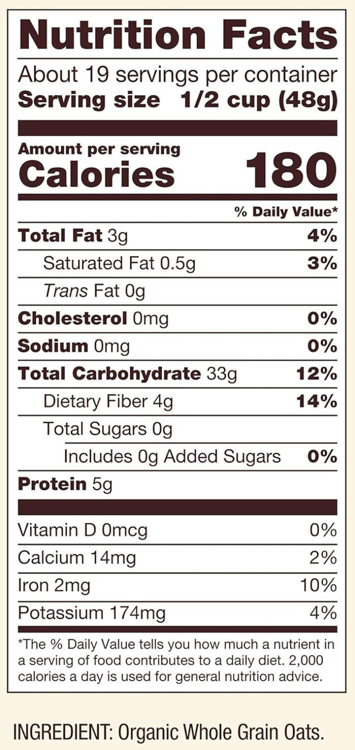 bobs red mill organic extra thick rolled oats pack