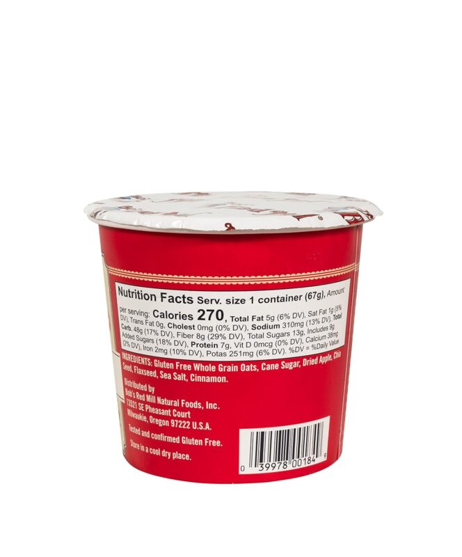 bobs red mill apple cinnamon oatmeal cup