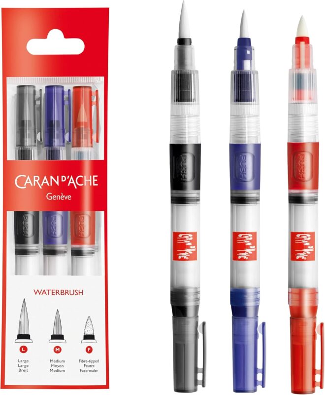 caran d ache geneve waterbrush set of 3 pack