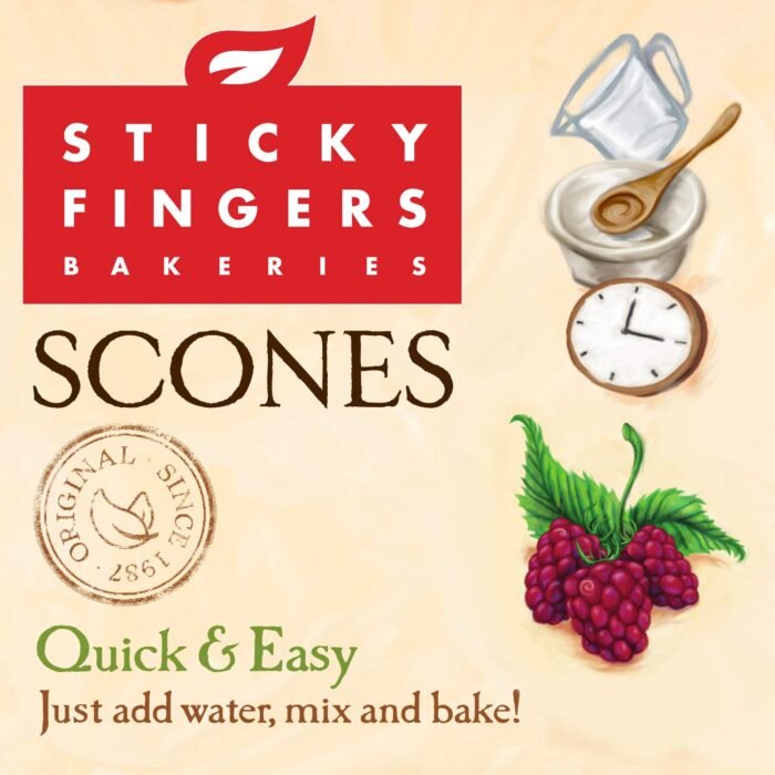raspberry scone mix by sticky fingers bakeries