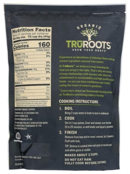 tru roots organic quinoa pack