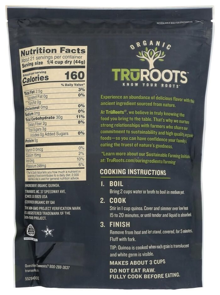 tru roots organic quinoa pack
