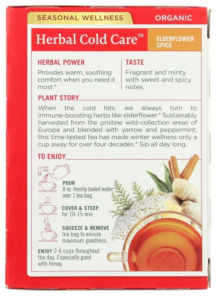traditional medicinals elderflower spice tea pack