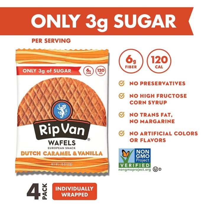 rip van wafels dutch caramel & vanilla cookies pack